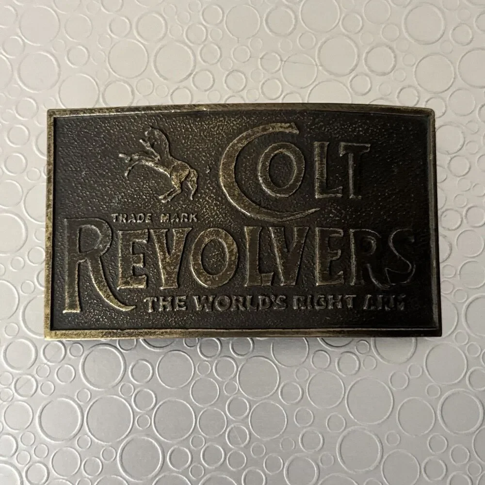 Vintage Colt Revolvers Belt Buckle Lewis Buckles Chicago Worlds Right Arm